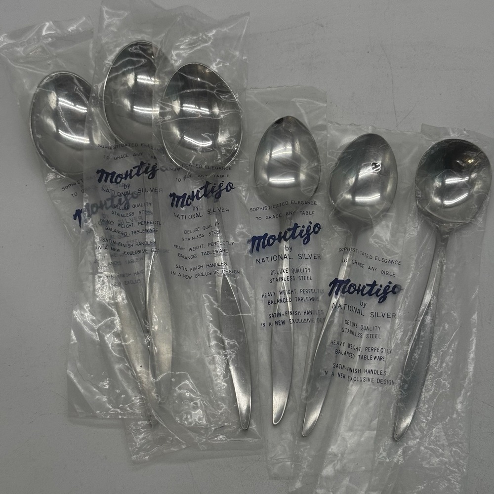 Nasco Stainless Flatware Flamingo Montego Spoons Lot 6 Japan Teaspoon Soup Sugar